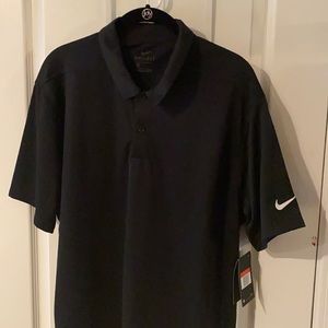 Nike DriFit black polo Large